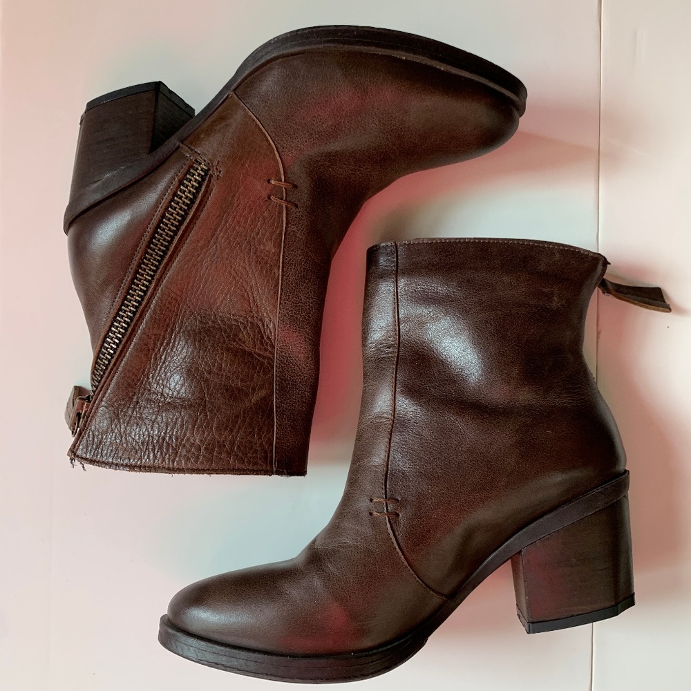 ETHEM women brown booties Size 8